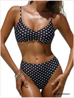High Waisted Bikini Set 2 Piece Floral Swimsuit Cheeky Bathing Suit S